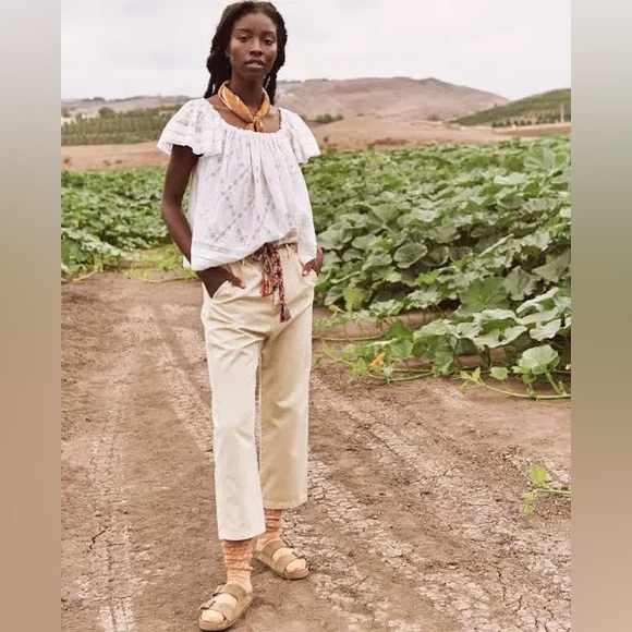 The Great The West Top White Women’s‎ Small Flutter Sleeve Flowy Boho Casual - Picture 12 of 13
